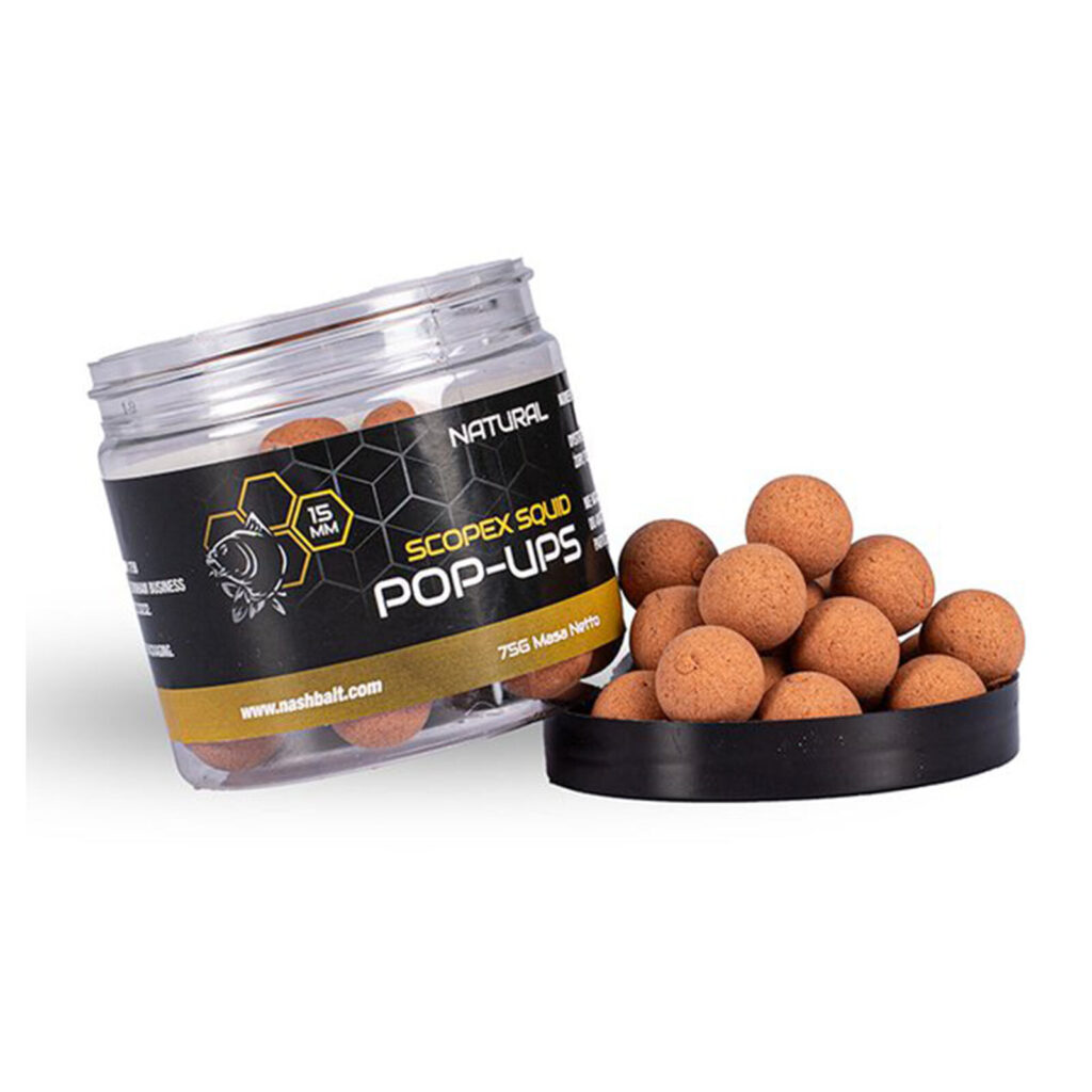 NASH SCOPEX SQUID POP UPS 15mm NATURAL