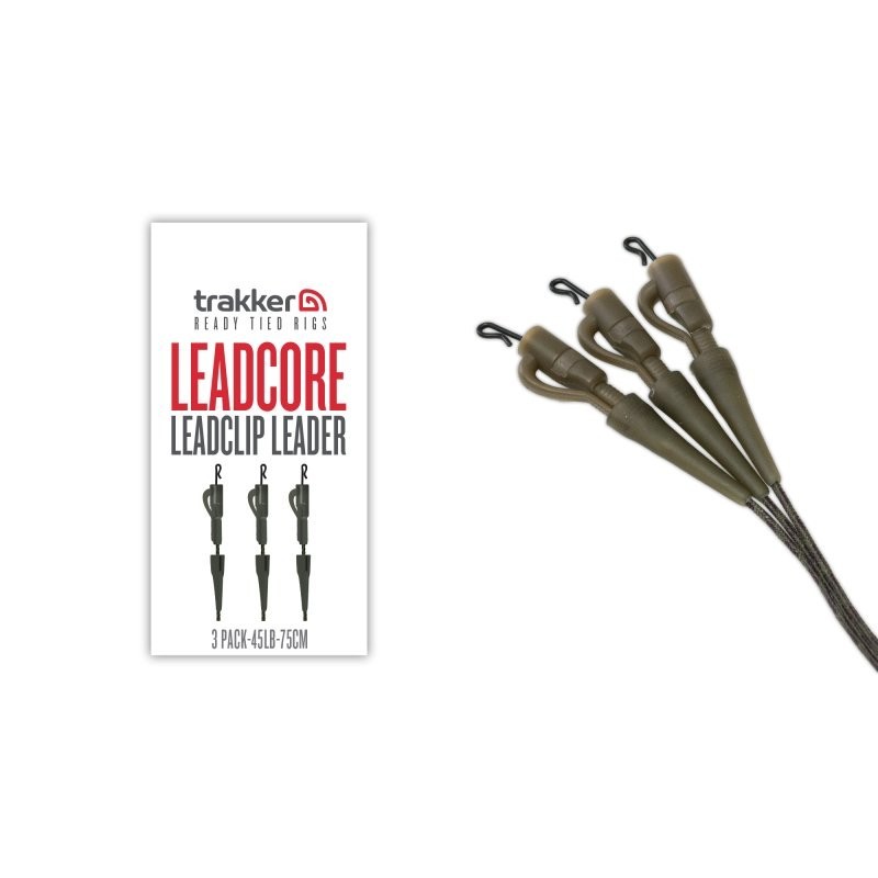 TRAKKER LEADCORE LEADCLIP LEADER 45lb 75cm 3pcs