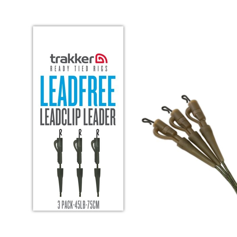 TRAKKER LEADFREE LEADCLIP LEADER 45lb 75cm 3pcs