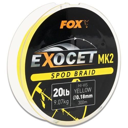 FOX EXOCET MK2 SPOD BRAID 0.18mm 20lb YELLOW