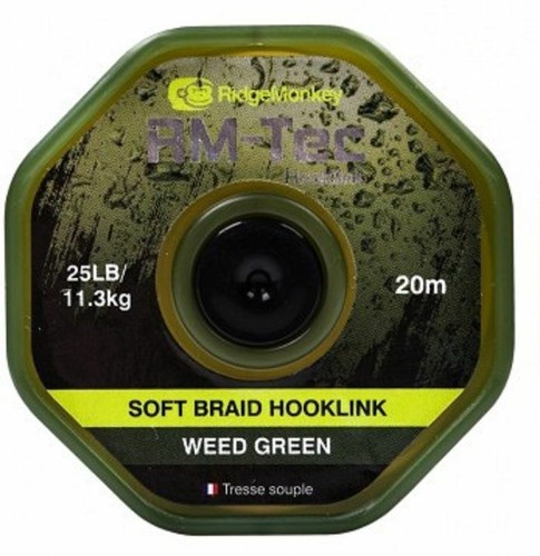 RidgeMonkey SOFT BRAID HOOKLINK WEED GREEN 25lb