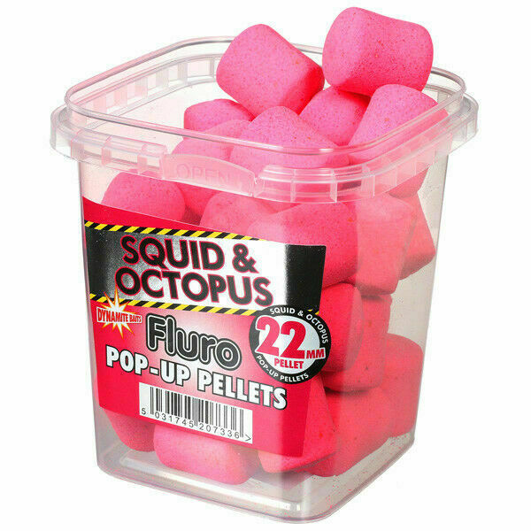 DYNAMITE BAITS SQUID&OCTOPUS FLURO POP-UP PELLETS 22mm