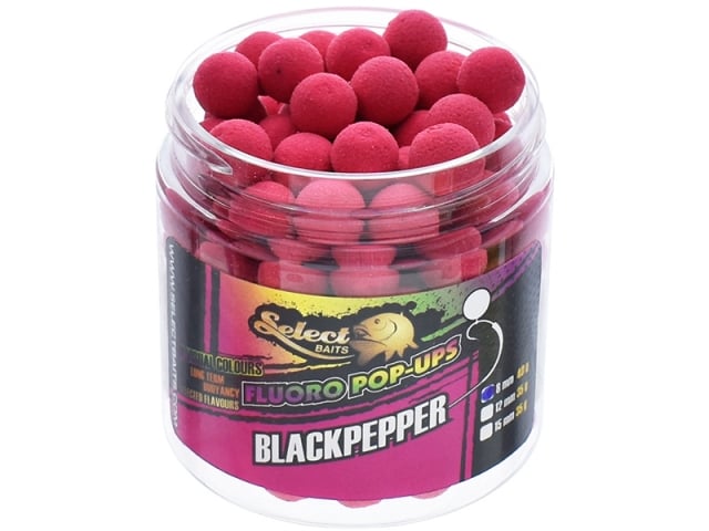 SELECT BAITS FLUORO POP UPS BLACK PEPPER
