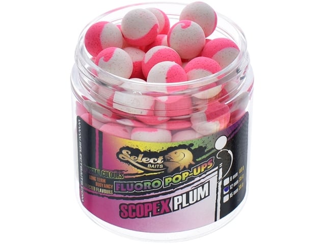 SELECT BAITS FLUORO POP UPS SCOPEX PLUM