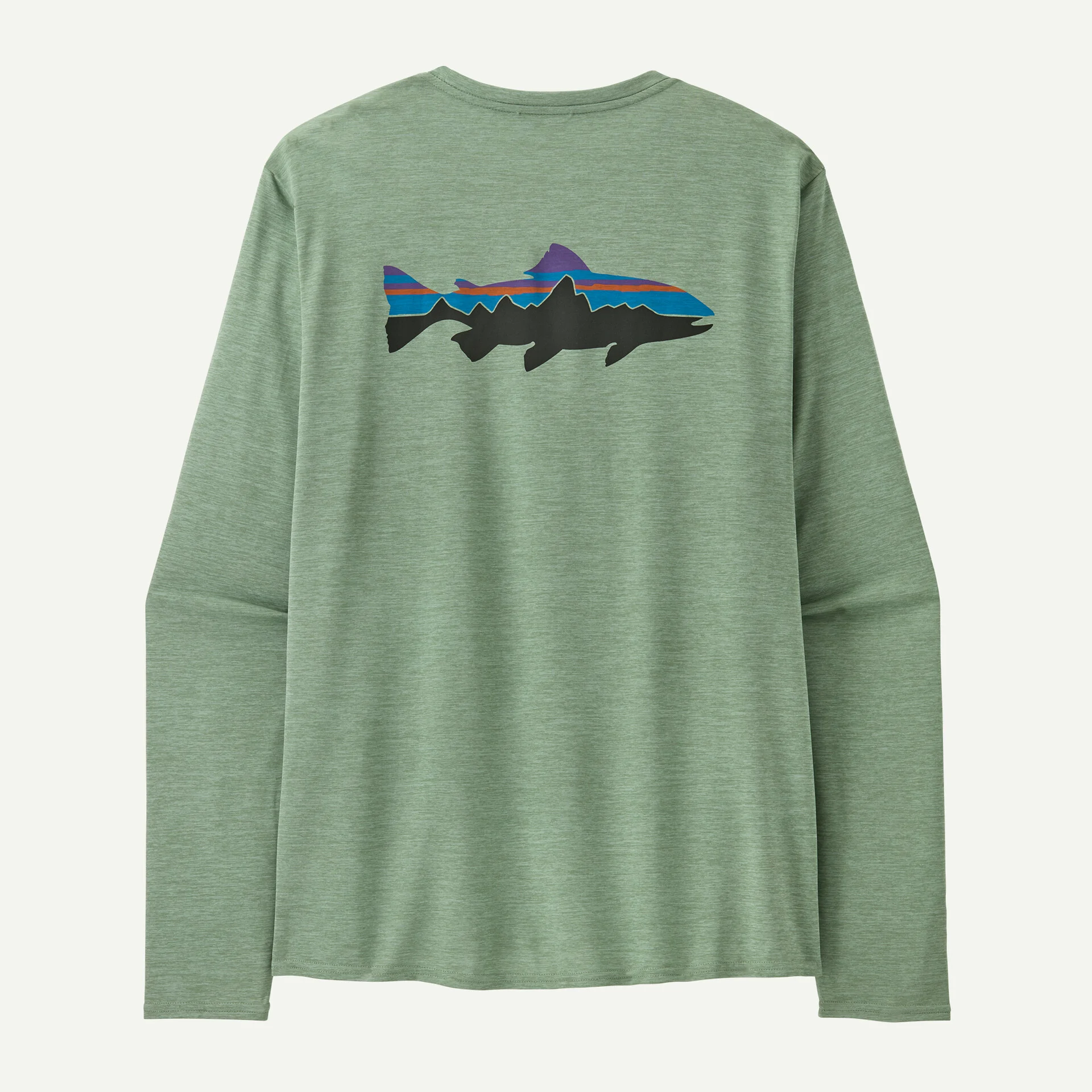 PATAGONIA CAP COOL DAILY GRAPHIC SHIRT WATERS ELLWOOD GREEN X-DYE