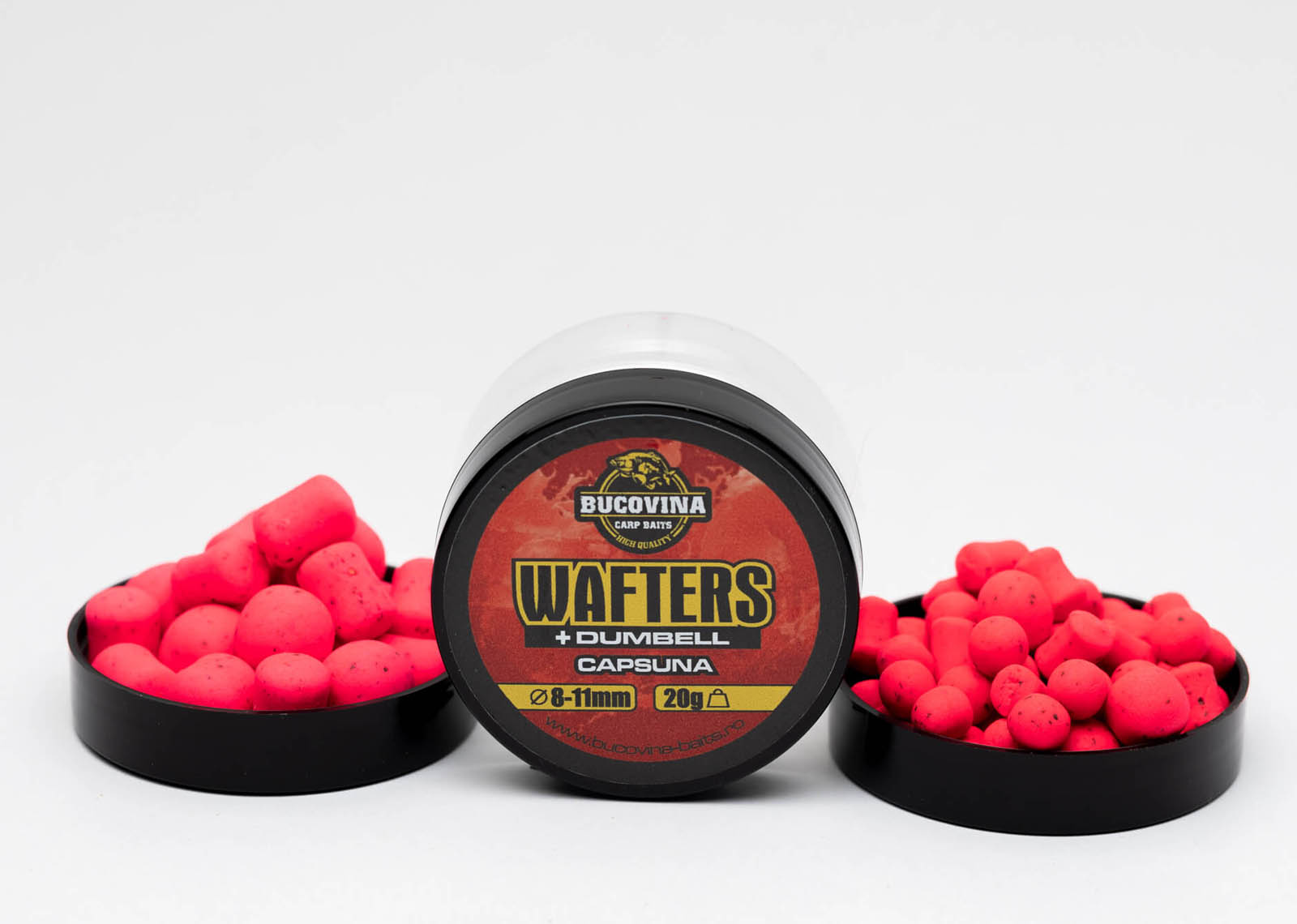 BUCOVINA CARP BAITS WAFTERS DUMBELL STRAWBERRY 14MM 20G