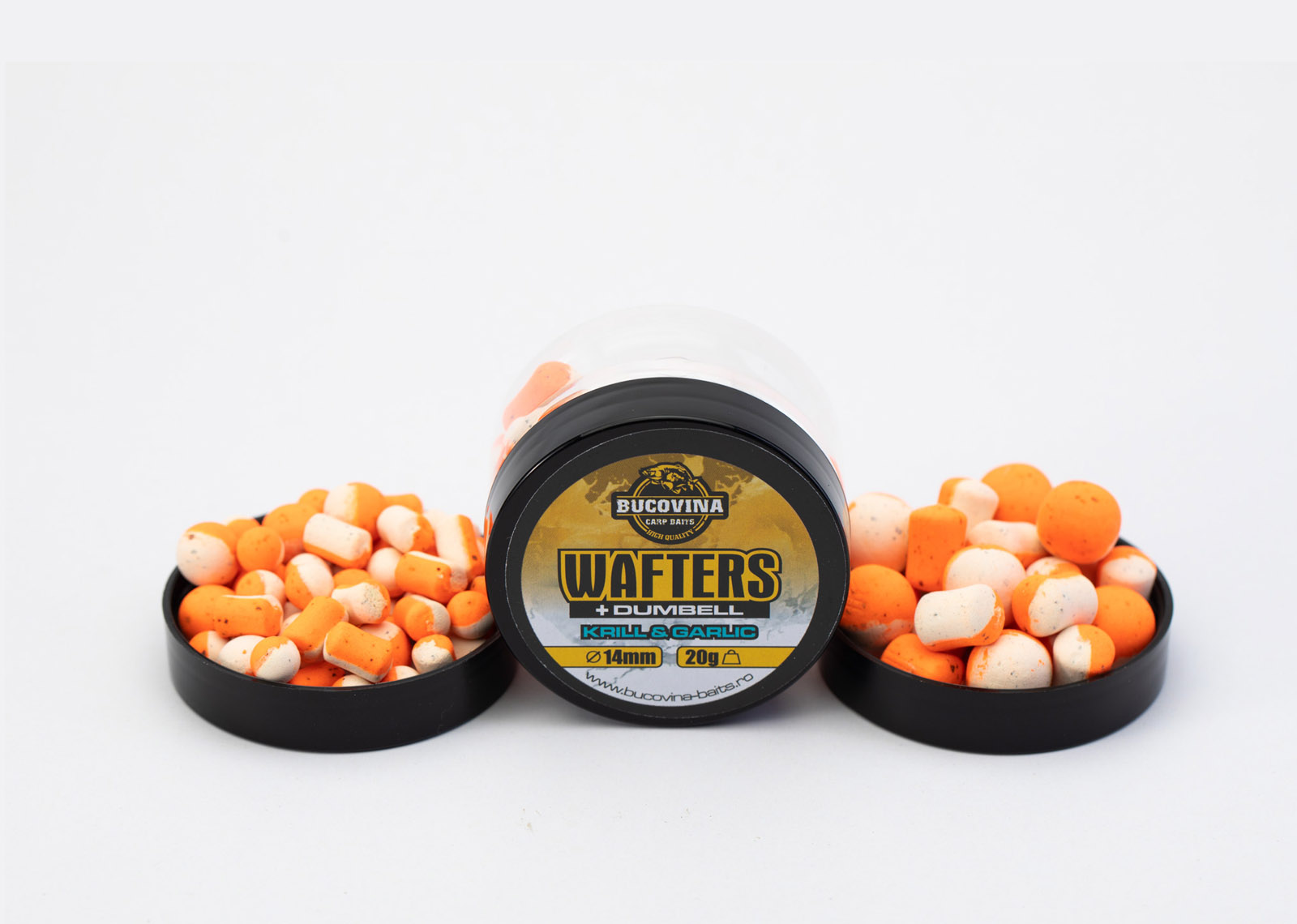 BUCOVINA CARP BAITS WAFTERS DUMBELL KRILL & GARLIC 14MM 20G