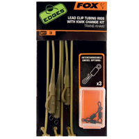 FOX LEAD CLIP TUBING RIGS WHIT KWIK CHANGE KIT-TRANS KHAKI