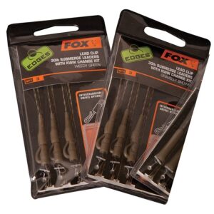 FOX LEAD CLIP SUBMERGE LEADERS W KWIK CHANGE KIT GRAVELLY BROWN
