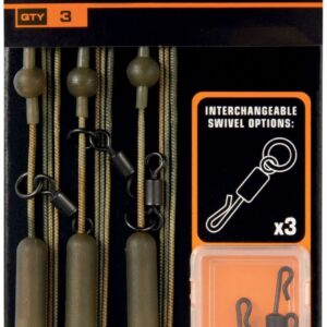 FOX LEADCORE HELI RIGS WITH KWIK CHANGE KIT WEEDY GREEN