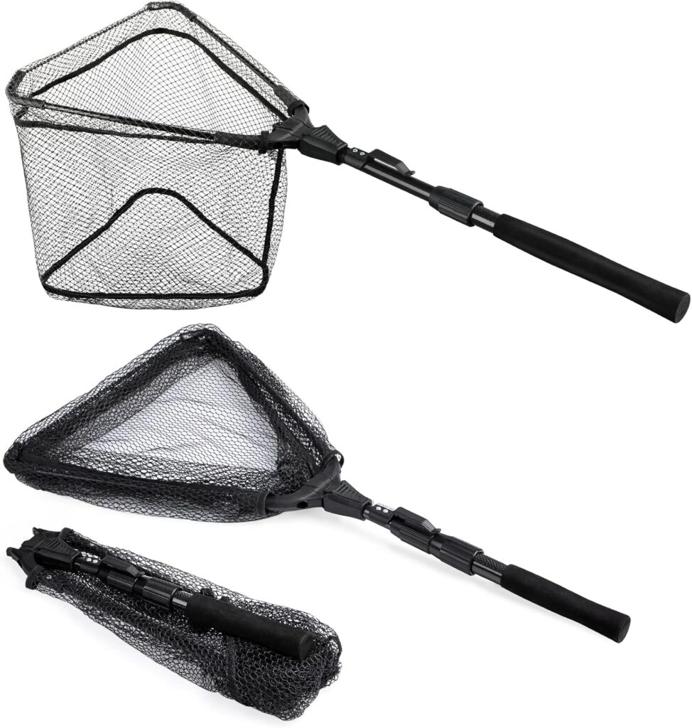 GORILLA FOLDABLE TELESCOPIC RUBBER BASKET FISHING NET 90 - 40X40cm
