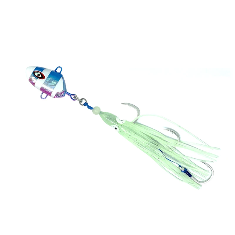 GORILLA JIGGING HEAVY HEAD + 3 HOOK LUMNINOUS SKIRT #BLUE PINK/ZEBRA GLOW