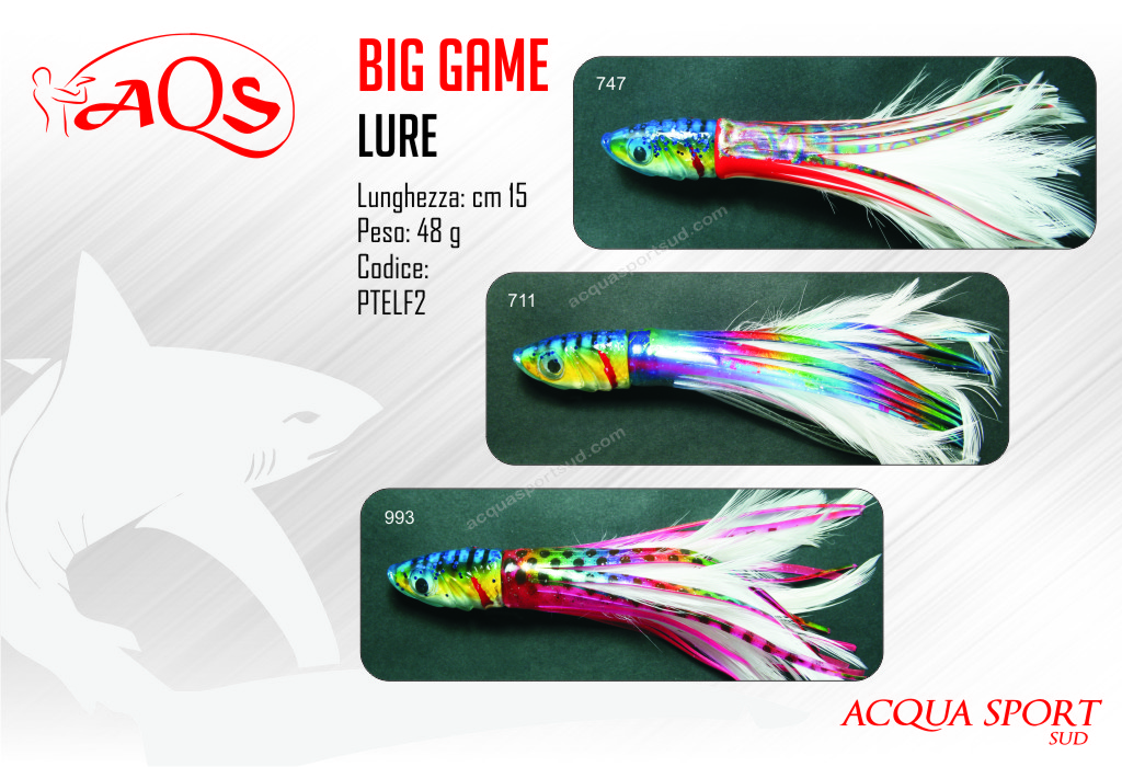 AQS FISH HEAD BIG GAME TROLLING LURE 15CM W HOOKS