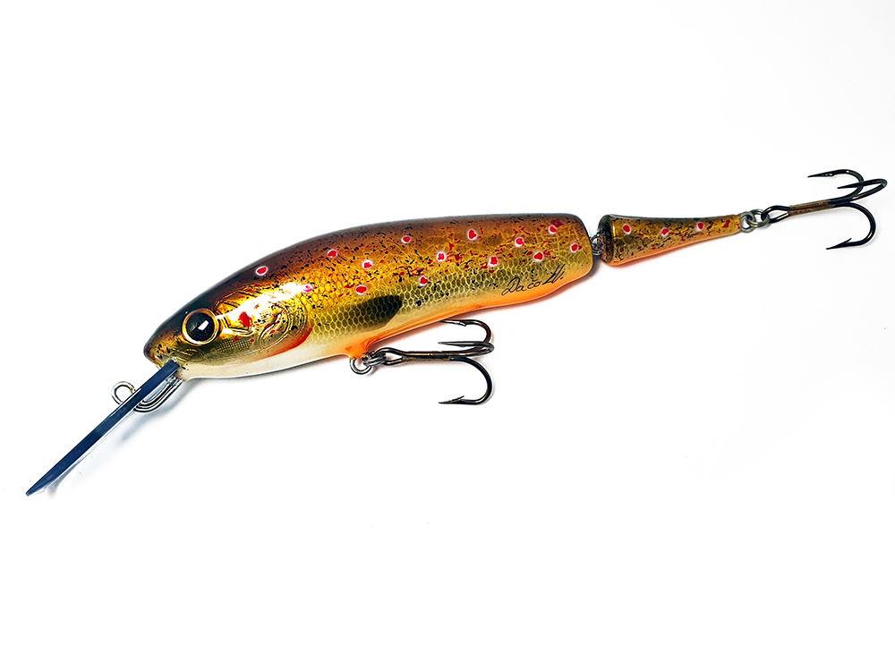 DACO LURE WOODEN HANDMADE JOINTED 16cm 35g DEEP BROWN TROUT