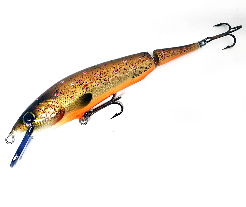 DACO LURE WOODEN HANDMADE JOINTED 16cm 35g SHALLOW BROWN TROUT