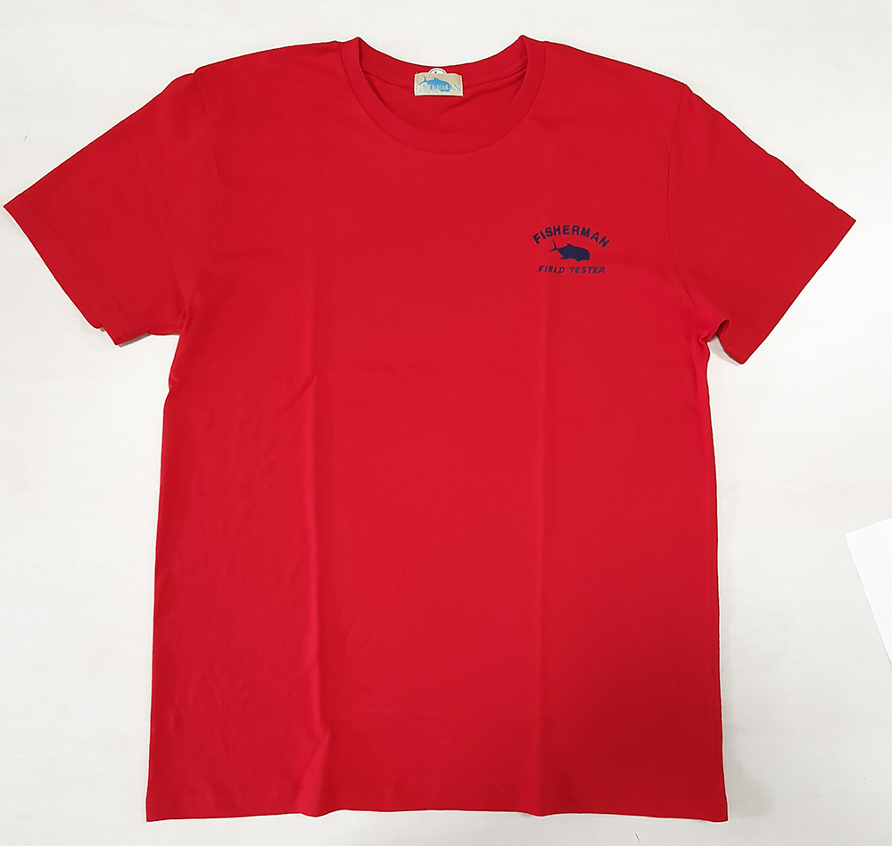 FISHERMAN FIELD TESTER COTTON T-SHIRT RED #L