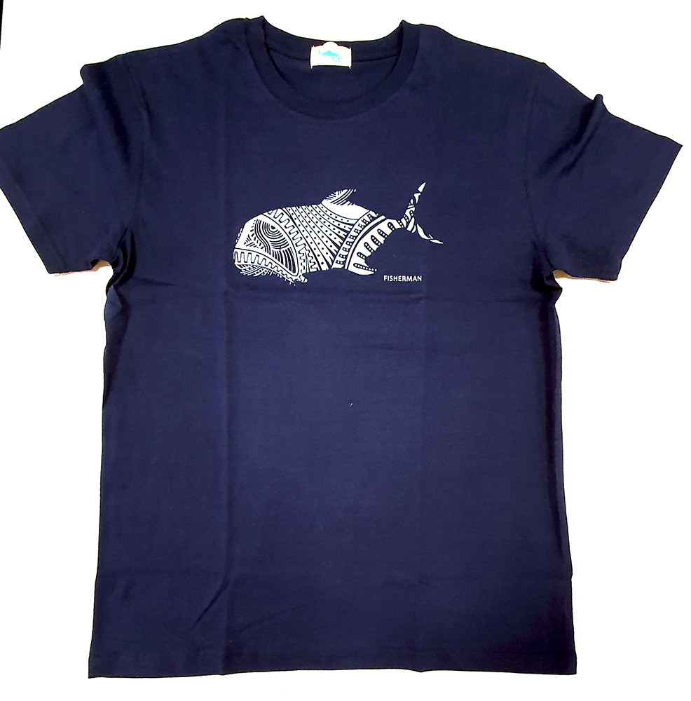FISHERMAN COTTON T-SHIRT GT BLUE #L