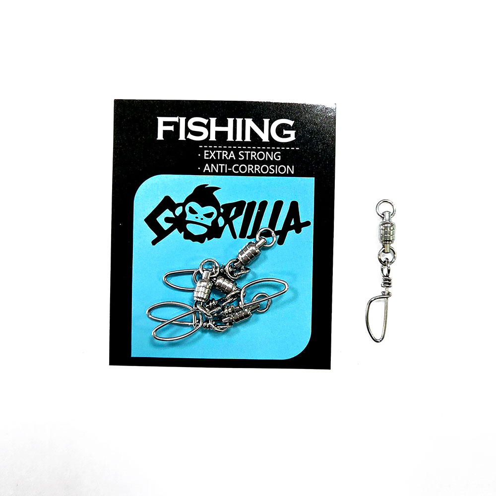 GORILLA EXTRA STRONG BALL BEARING TROLLING SWIVEL + SNAP 5pcs