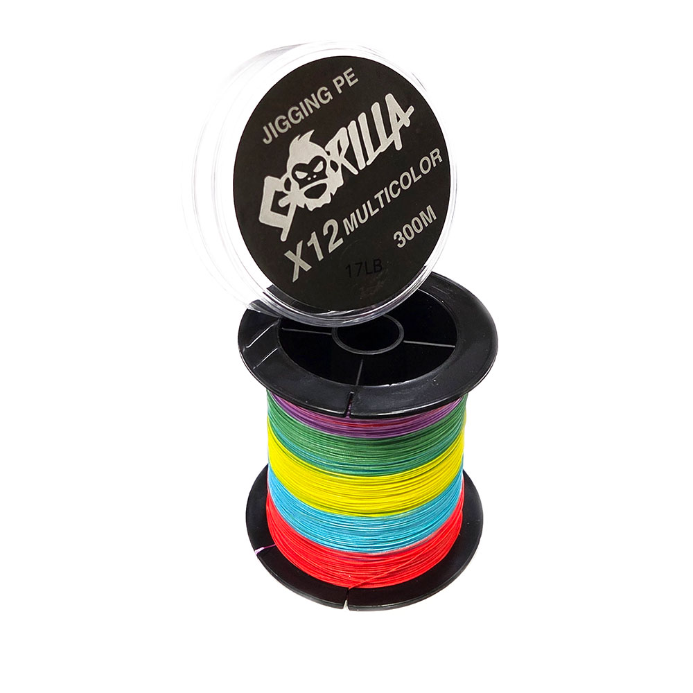 GORILLA SUPER SMOOTH 12X BRAIDED JIGGING LINE MULTICOLOUR 300m