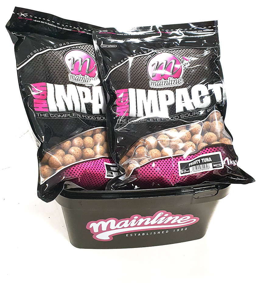 MAINLINE HIGH IMPACT FRUITY TUNA 20MM 2KG PLUS BUCKET
