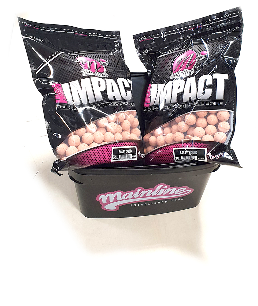 MAINLINE HIGH IMPACT SALTY SQUID 20MM 2KG PLUS BUCKET